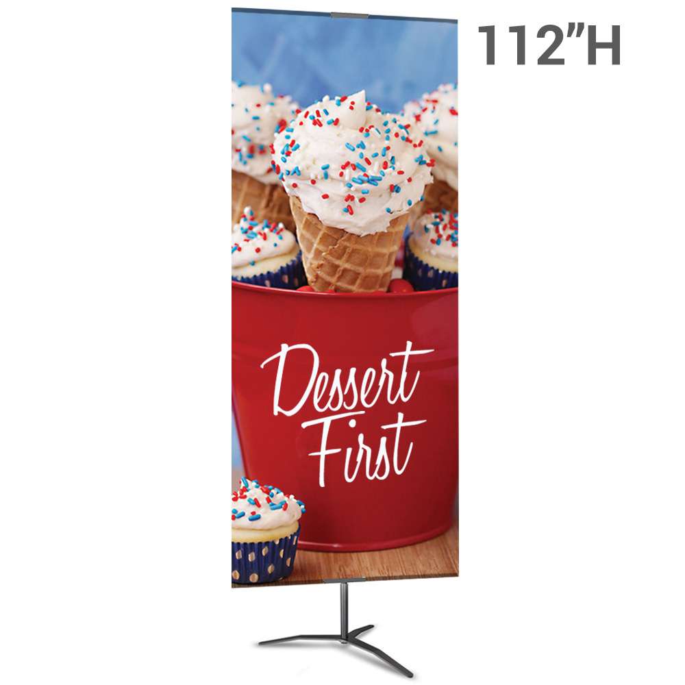 Classic Banner Stand -- Large 36" x 112", Black with Travel Base, Single-Sided Graphic Package (Stand & Graphic)