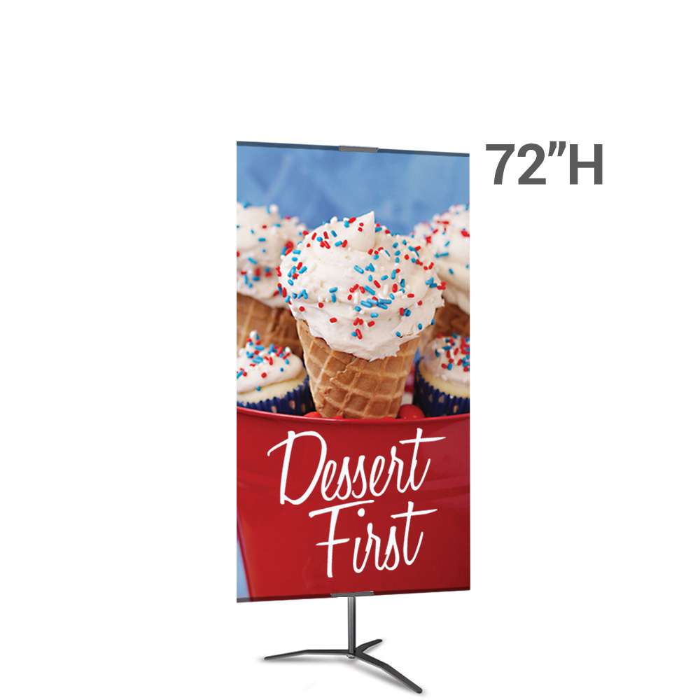 Classic Banner Stand -- Large 36" x 72", Black with Travel Base, Single-Sided Graphic Package (Stand & Graphic)