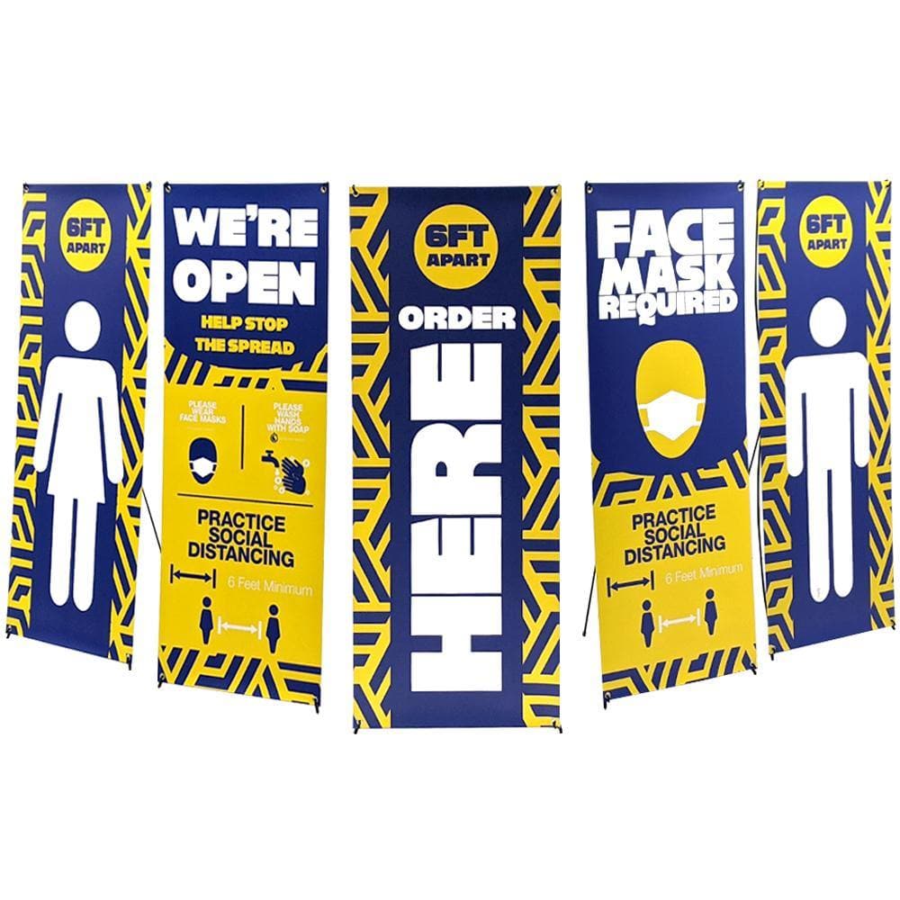 24 x 62in. X-Banner Stand with Super Flat Vinyl Graphic Package (5 Pack) - WS Display