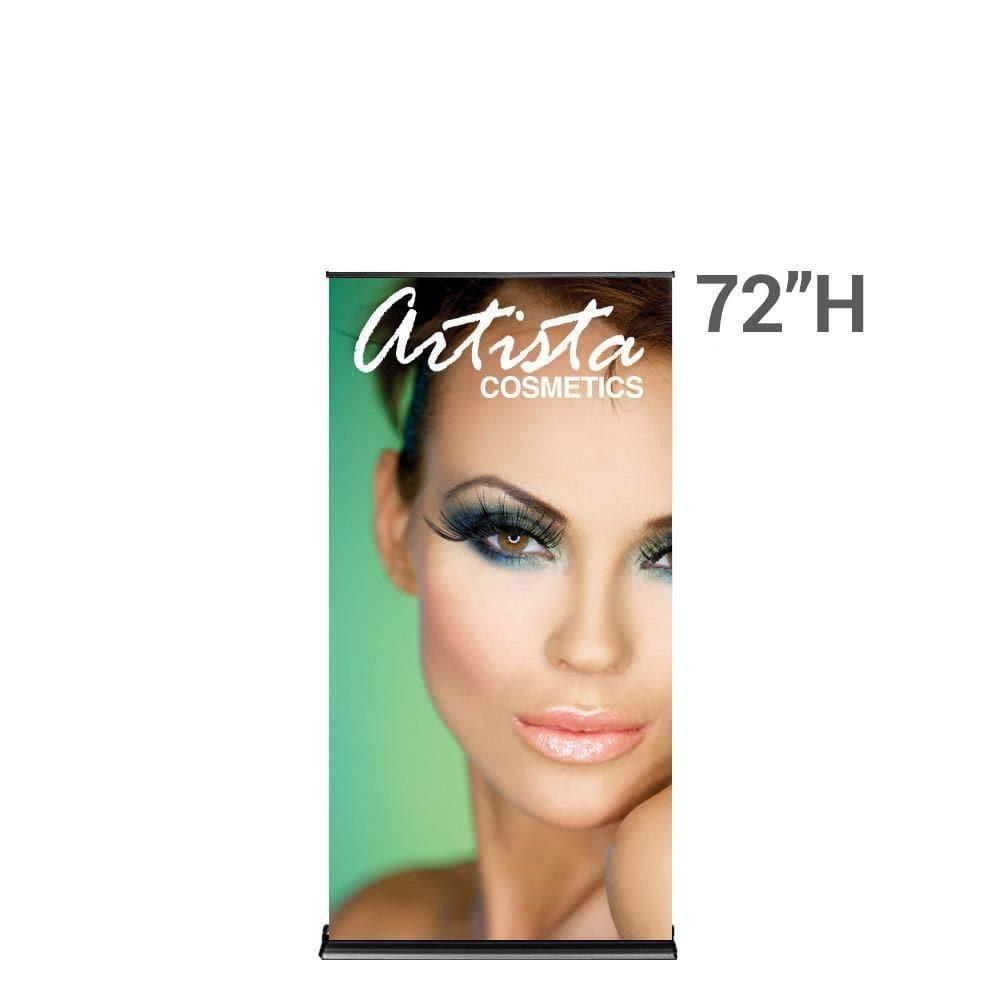 36" SilverStep Retractable Banner Stand (Black and Silver) - WS Display