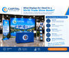How do I arrange displays in a small trade show booth?