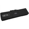 19.7 x 7.4 ft. SEGO Modular Lightbox Display Hardware Only Black guitar case with 'SEGO' branding on a white background