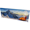 19.7 x 7.4 ft. SEGO Modular Lightbox Display Single Sided Graphic Package 03 - Tent with a mountainous landscape and 'SEGO' branding on a white background