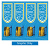Four 3ft Wallbox Tower on a blue background with mountain graphics and 'Mountains are Calling' text.