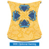 4x4 Casita Breeze GraphicPackage - Yellow canopy with blue floral patterns on a white background