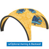 4x4 Casita Breeze GraphicPackage - Yellow arch-shaped tent with blue branding on a white background