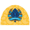 4x4m Casita Breeze Backwall 01 Yellow beanie with blue hop design and 'Brewery Beer' text on a white background