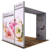 Alpine Booth A (Graphic Package) Promotional display for 'New Heels' with shoe and flower design on a white background
