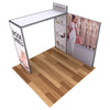Alpine Booth A (Graphic Package) Rose La Vogue trade show booth with wooden floor and promotional materials.