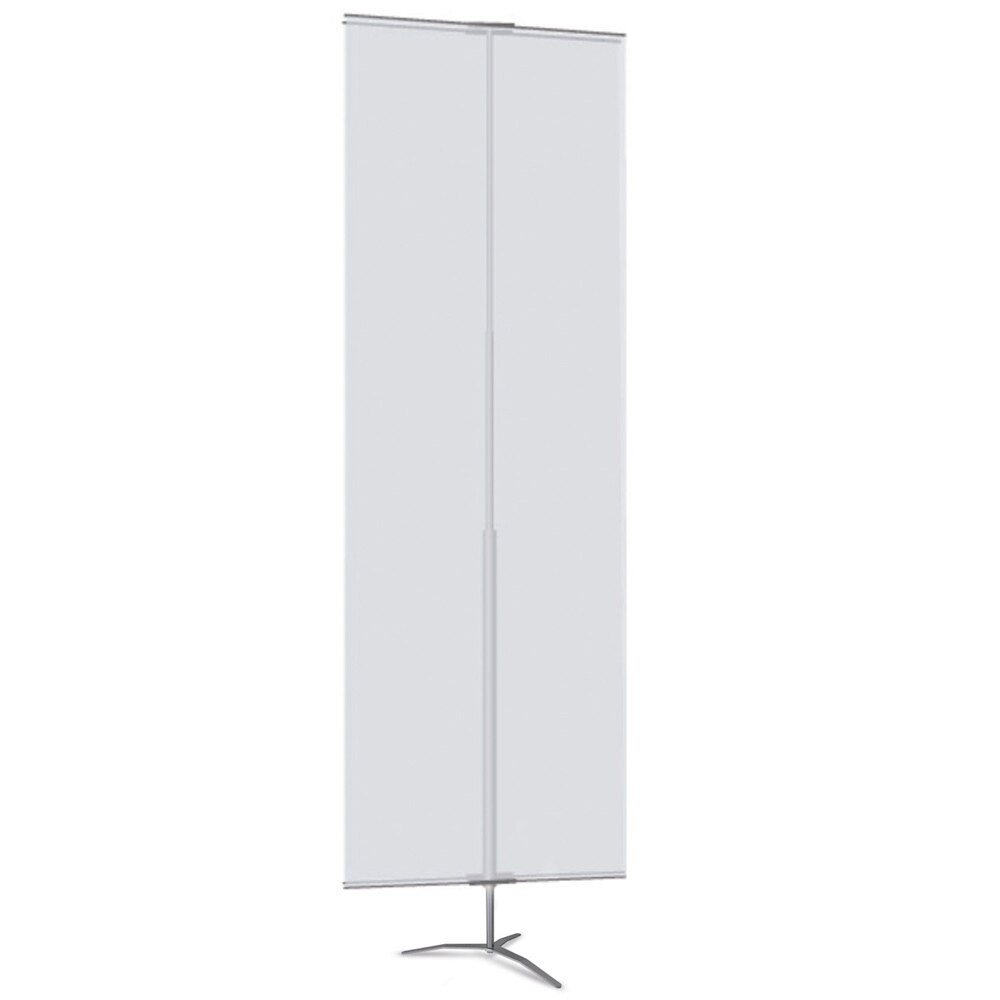 Classic Banner Stand -- Large, Silver with Travel Base [BN-3S TB]