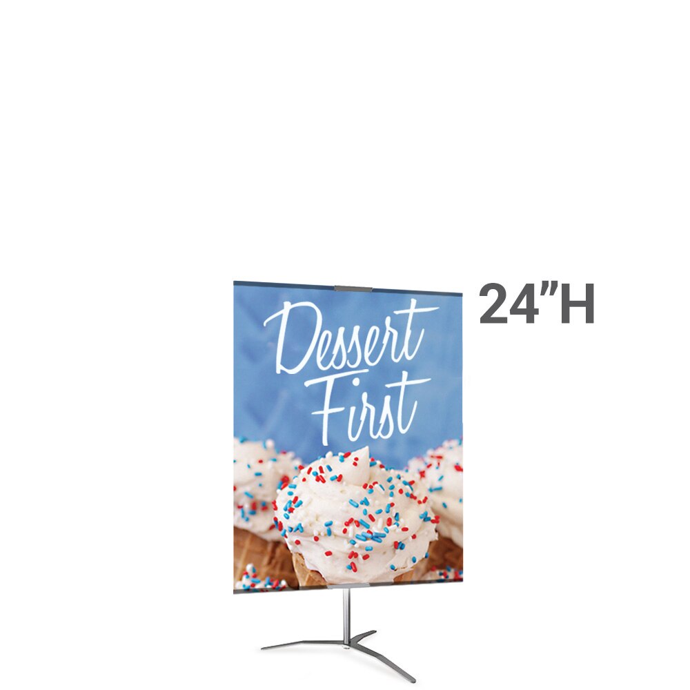 Classic Banner Stand -- Large 36" x 24", Silver with Travel Base, Single-Sided Graphic Package (Stand & Graphic)