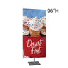 36 x 96 in. Large Classic Banner Stand Silver Travel Base Single - Sided Fabric (Graphic Package)