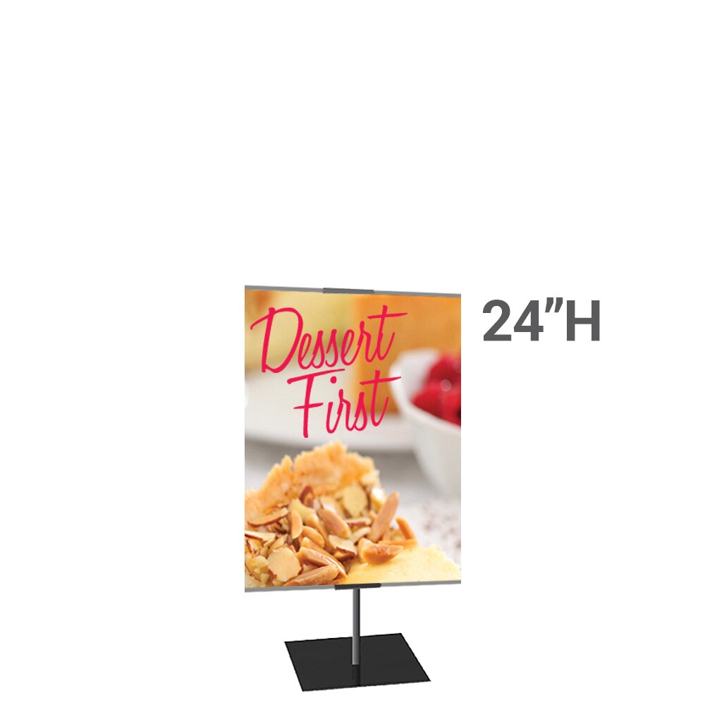 Classic Banner Stand -- Medium 24" x 24", Black with Square Base, Single-Sided Graphic Package (Stand & Graphic)