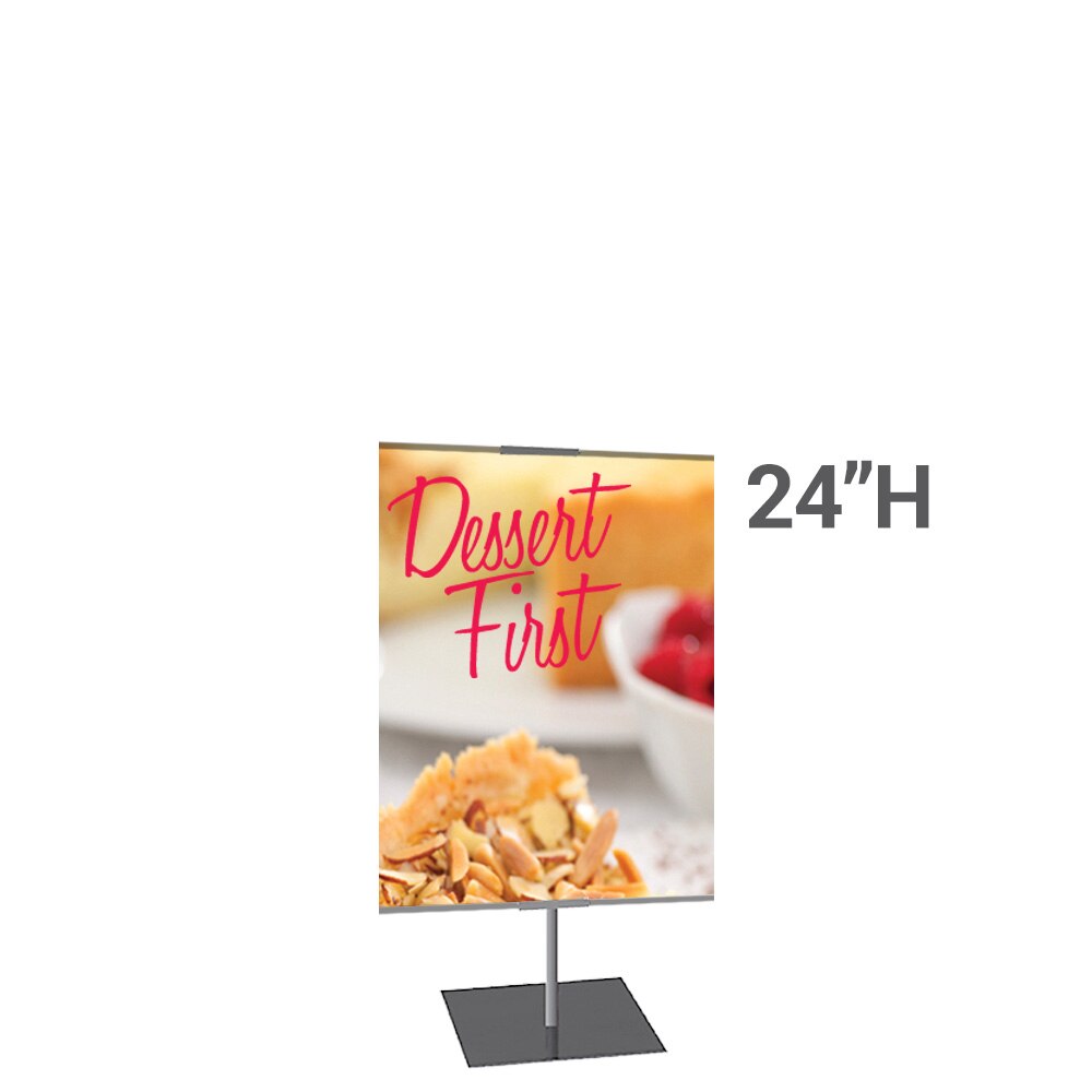 Classic Banner Stand -- Medium 24" x 24", Silver with Square Base, Double-Sided Graphic Package (Stand & Graphic)