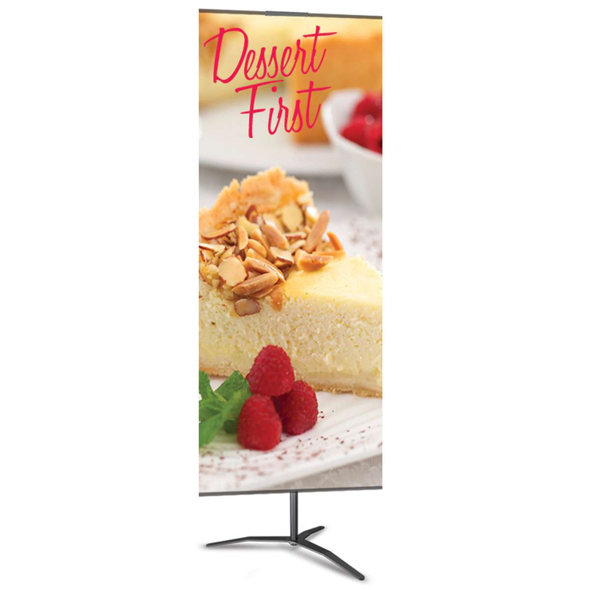Classic Banner Stand -- Medium 24" x 60", Black with Travel Base, Double-Sided Graphic Package (Stand & Graphic)