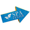 EZ Tube Arrow Blue arrow-shaped sign with 'SPA CENTER' text on a white background