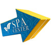 EZ Tube Arrow Arrow-shaped sign with 'SPA CENTER' text on a blue and yellow background