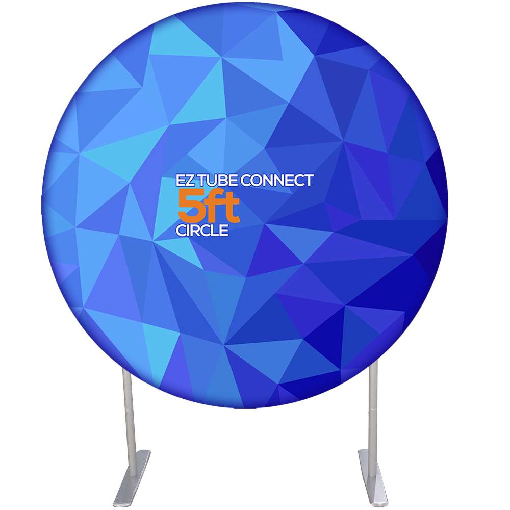 EZ Tube® Connect Circle 5ft  Single-sided White Back Fabric Graphic Package