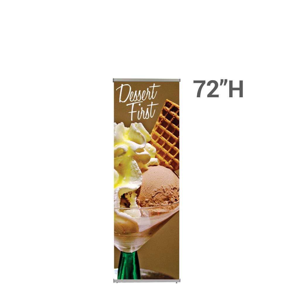L24 Banner Stand -- 24" x 72" SUPER FLAT Graphic Package (Stand & Graphic)