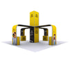 Modco® 5 - 30x30 Graphic Package Yellow and black trade show booth design on a white background