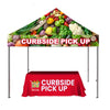 ONE CHOICE ® Kit 3 QTY - 1 - ONE CHOICE ® 10 ft. Aluminum Canopy Tent w/ White Trim (Graphic Package) QTY - 1 - ONE CHOICE Table Throw Full Color 6 Ft. 4 - Sided