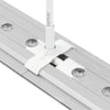10x20 SEGO Modular Lightbox Display Configuration F Double - Sided (Graphic Package) Close-up of a metal bracket with screws on a white background