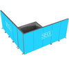 20x20 SEGO Modular Lightbox Display Configuration I Double - Sided (Graphic Package) Blue modular lightbox with 'SEGO' branding on a white background