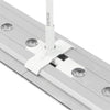 10x20 SEGO Modular Lightbox Display Configuration J Double - Sided (Graphic Package) Close-up of a metallic door hinge with 'Vertical' branding on a white background