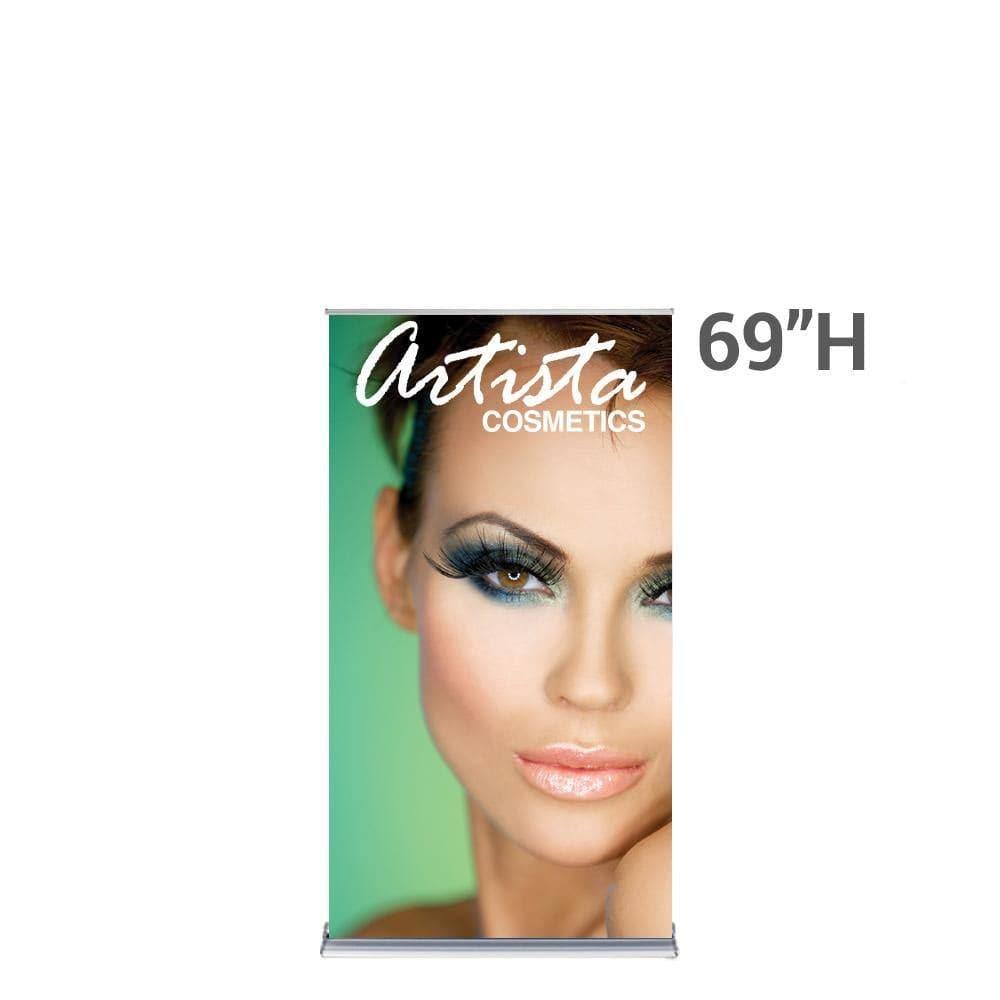 36" SilverStep Retractable Banner Stand (Black and Silver) - WS Display