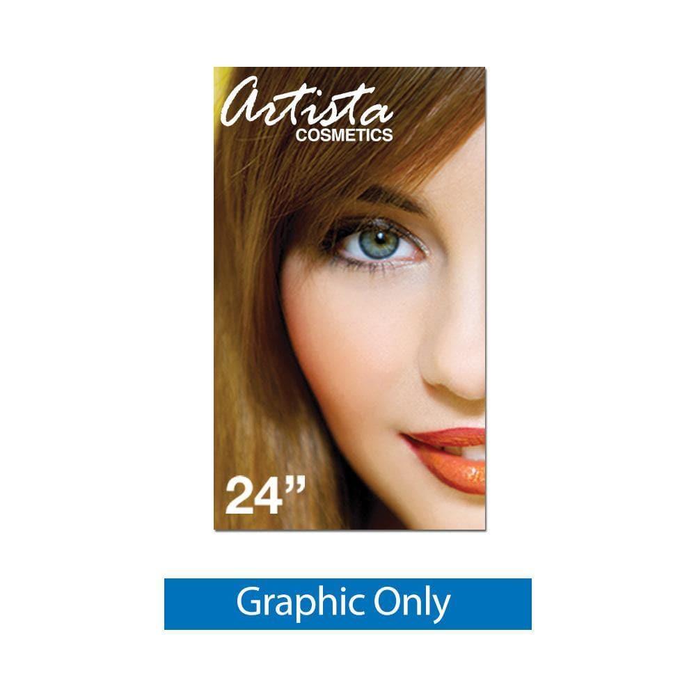 24" SilverStep Tabletop Retractable Banner Stand (Black and Silver) - WS Display