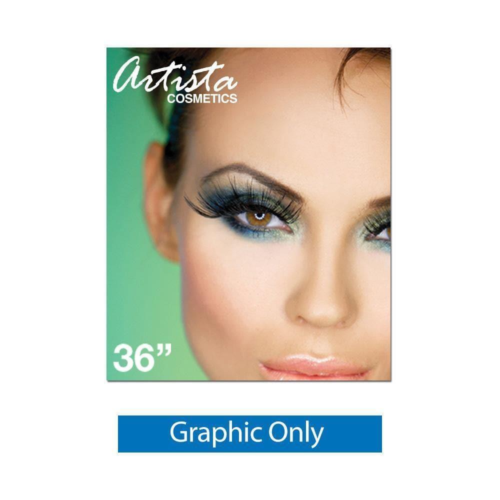 36" SilverStep Tabletop Retractable Banner Stand (Black and Silver) - WS Display