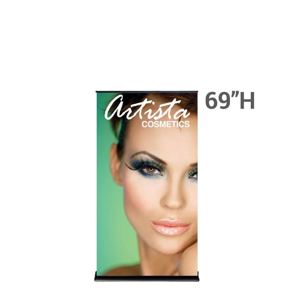 36" SilverStep Retractable Banner Stand (Black and Silver) - WS Display